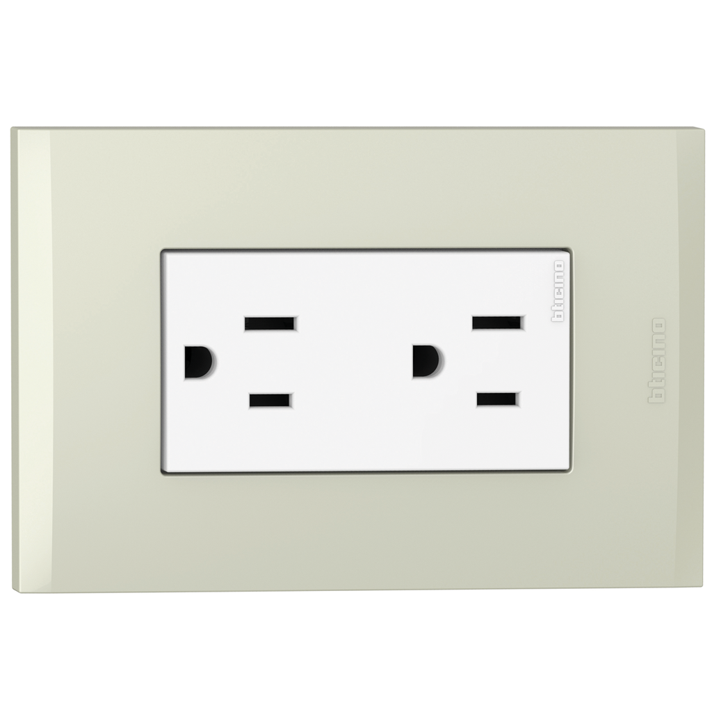 TOMA DOBLE TR 2P 3H 15A 125V NEMA 5-15R CHAMPAGNE NOBILE AF2228TREBCH