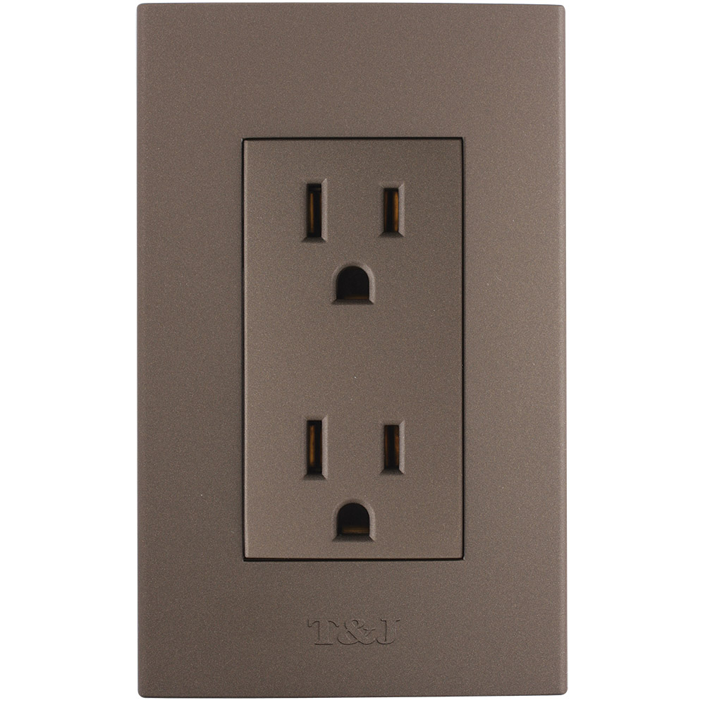TOMA DOBLE TR 2P 3H 15A 125V NEMA 5-15R NEGRO T&J 8031-BK