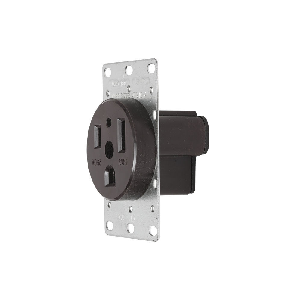 TOMA EMPOTRAR ENTRADA RECTA 2P 3H 50A 250V NEMA 6-50R #1254