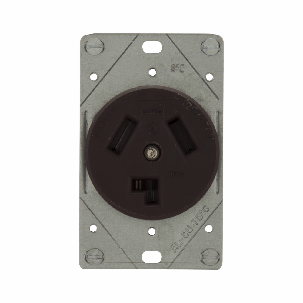 TOMA EMPOTRAR ENTRADA RECTA 3P 3H 30A 125/250V NEMA 10-30R 38B-BOX
