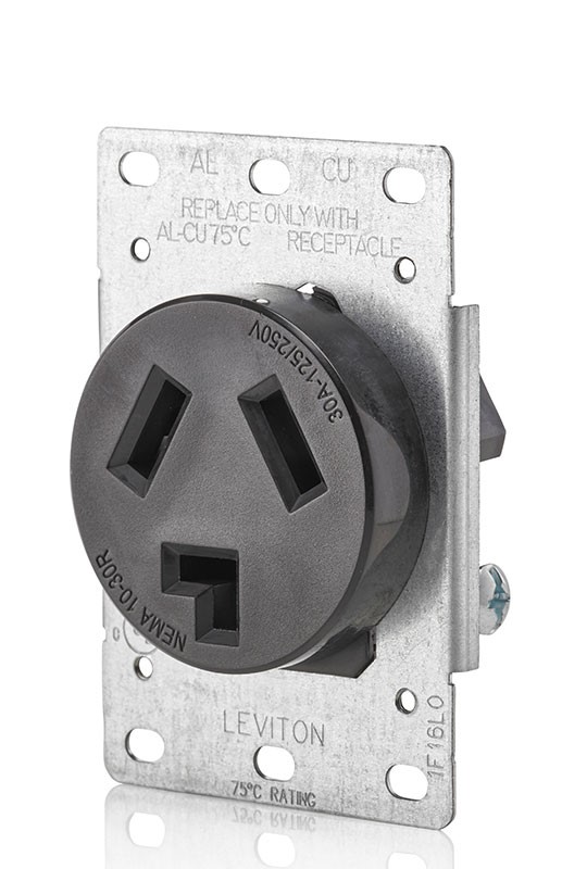 TOMA EMPOTRAR ENTRADA RECTA 3P 3H 30A 125/250V NEMA 10-30R 5207-S10
