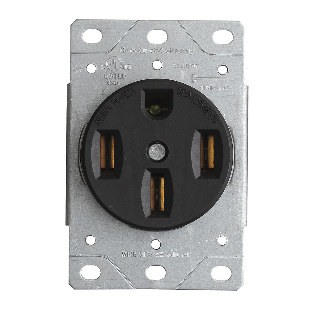 TOMA EMPOTRAR ENTRADA RECTA 3P 4H 50A 125/250 NEMA 14-50R 1258