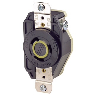TOMA EMPOTRAR MEDIA VUELTA 2P 3H 20A 125V NEMA L5-20R 2310