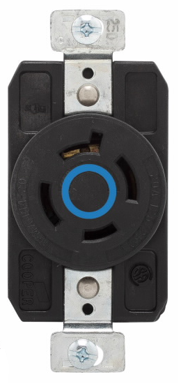 TOMA EMPOTRAR MEDIA VUELTA 2P 3H 20A 250V NEMA L6-20R AZUL AHCL620R