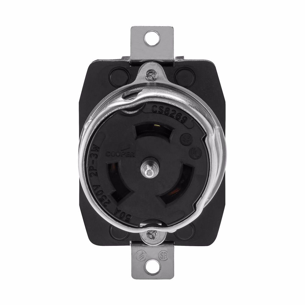 TOMA EMPOTRAR MEDIA VUELTA 2P 3H 50A 250V NO NEMA CS8269
