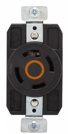 TOMA EMPOTRAR MEDIA VUELTA 3P 3H 30A 125V L10-30P NARANJA AHCL1030R