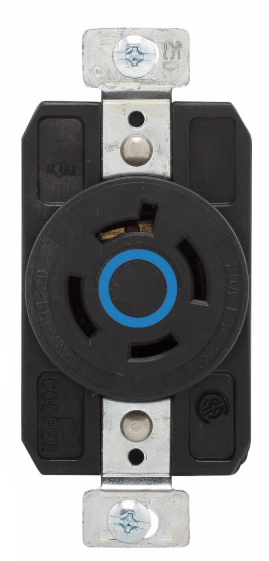 TOMA EMPOTRAR MEDIA VUELTA 3P 4H 30A 250V L15-30R AZUL AHCL1530R