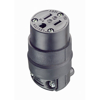 TOMA EXTENSION COMERCIAL 2P 3H 15A 125V NEMA 5-15R CAUCHO NEGRO 515CR