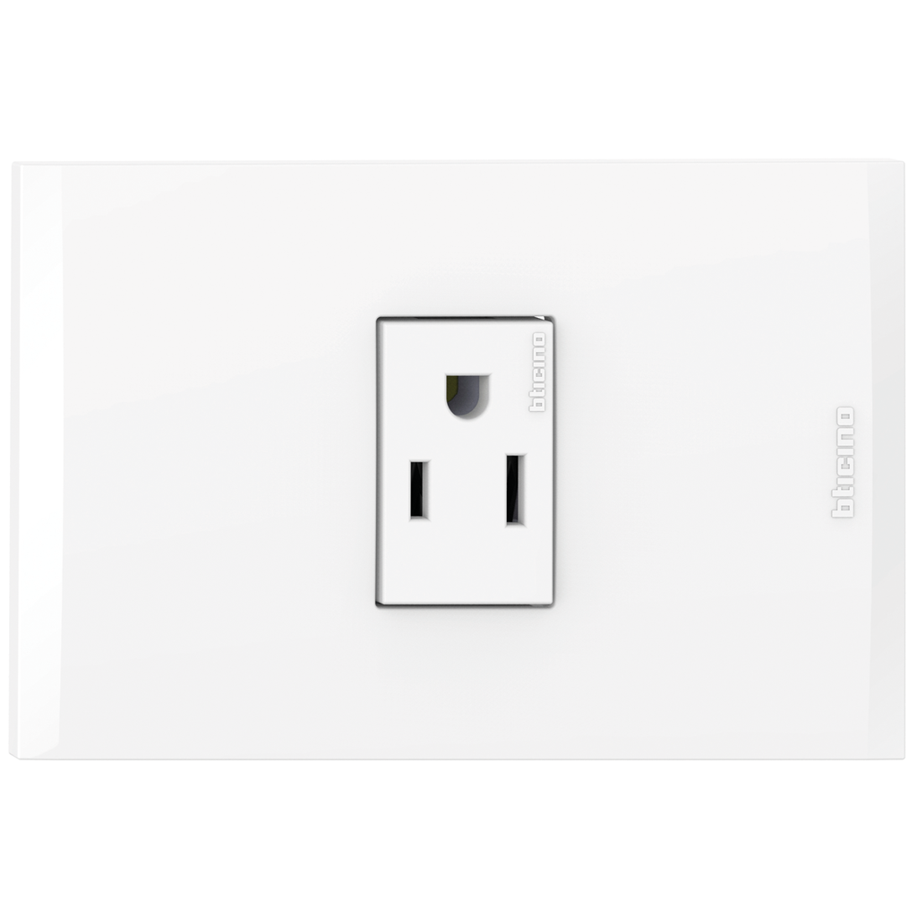 TOMA SENCILLO 2P 3H 15A 125V NEMA 5-15R BLANCO NOBILE AF2135EB