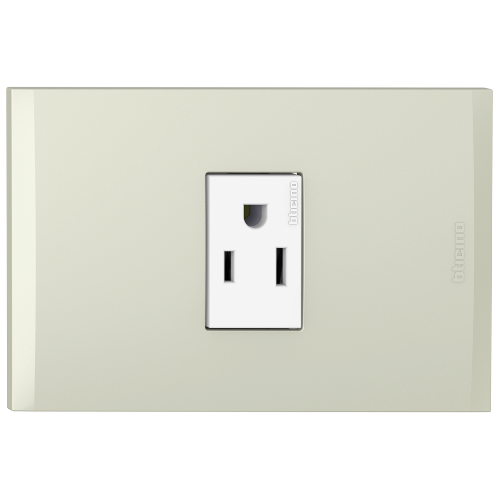 TOMA SENCILLO 2P 3H 15A 125V NEMA 5-15R CHAMPAGNE NOBILE AF2135EBCH