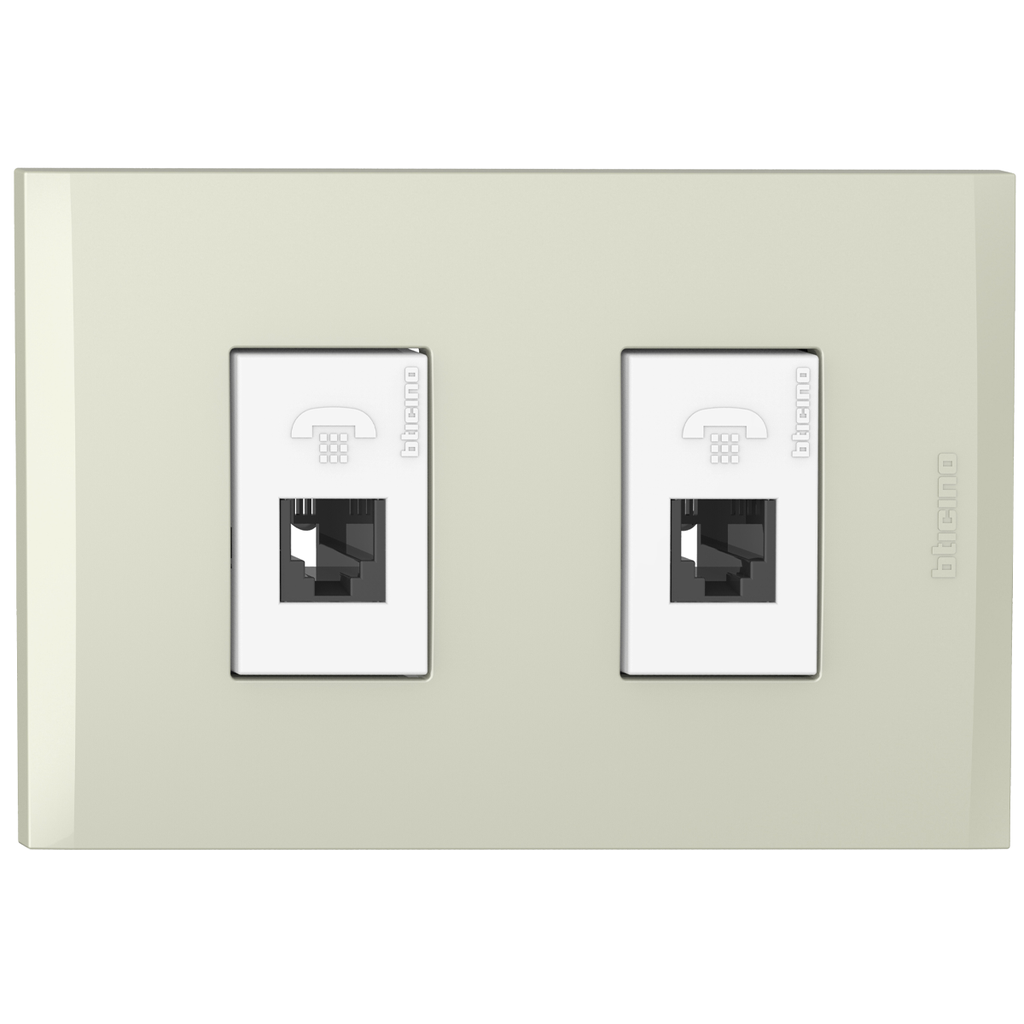 TOMA TELEFONO DOBLE RJ11 CHAMPAGNE NOBILE AF2282EBCH