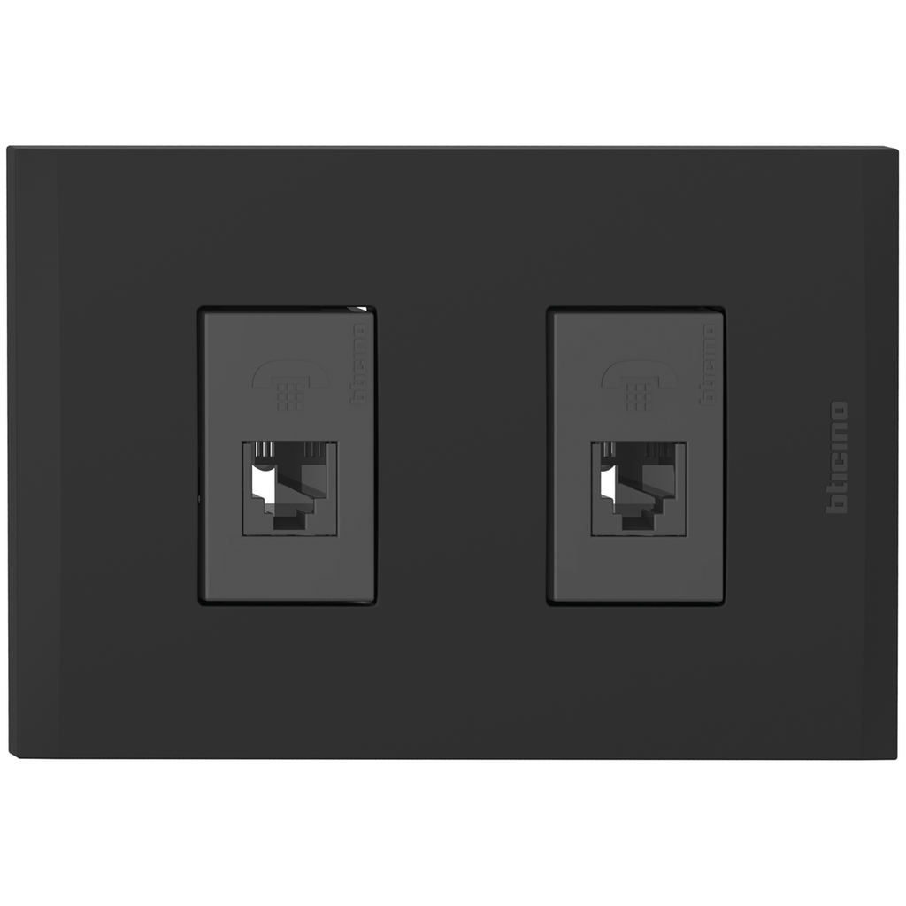 TOMA TELEFONO DOBLE RJ11 NEGRO NOBILE AF2282EANG