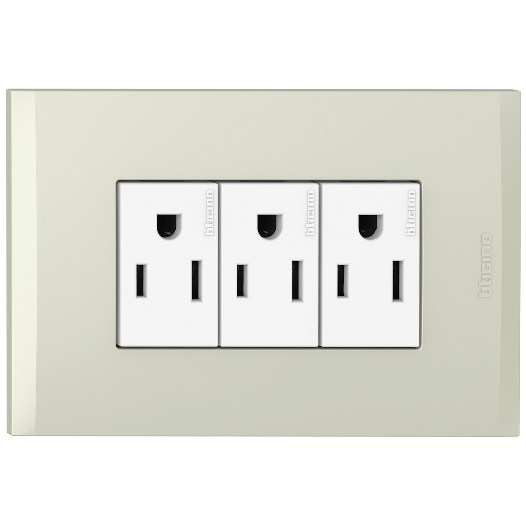 TOMA TRIPLE 2P 3H 15A 125V NEMA 5-15R CHAMPAGNE NOBILE AF2335EBCH