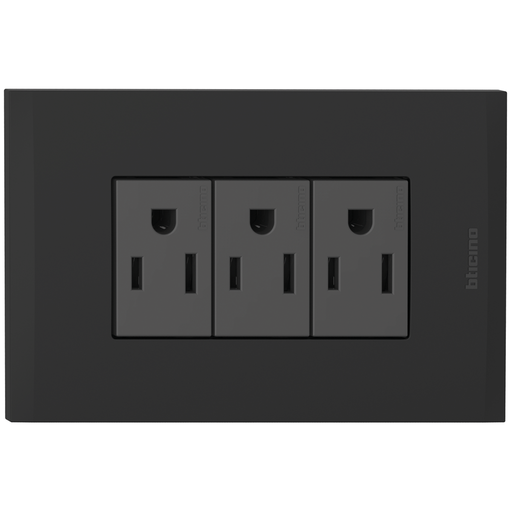 TOMA TRIPLE 2P 3H 15A 125V NEMA 5-15R NEGRO NOBILE AF2335EANG