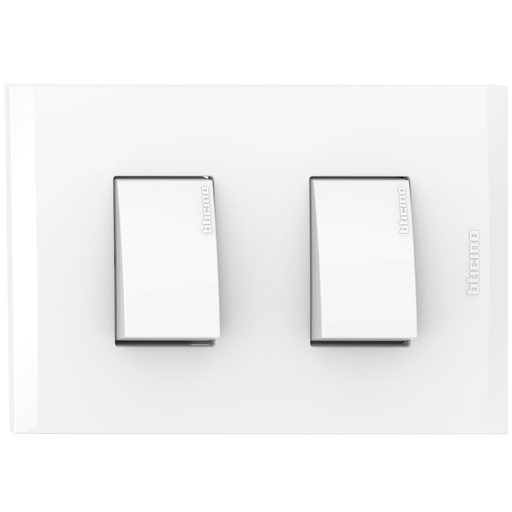[2132200EB] APAGADOR DOBLE 1P 15A 125V BLANCO NOBILE AF2200EB