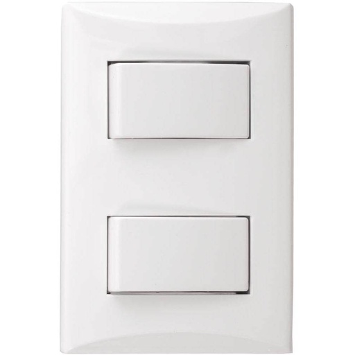 [E041004W] APAGADOR DOBLE 1P 15A 125V BLANCO PLATA 1004-W