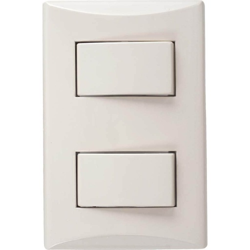[E041004V] APAGADOR DOBLE 1P 15A 125V MARFIL PLATA 1004-V