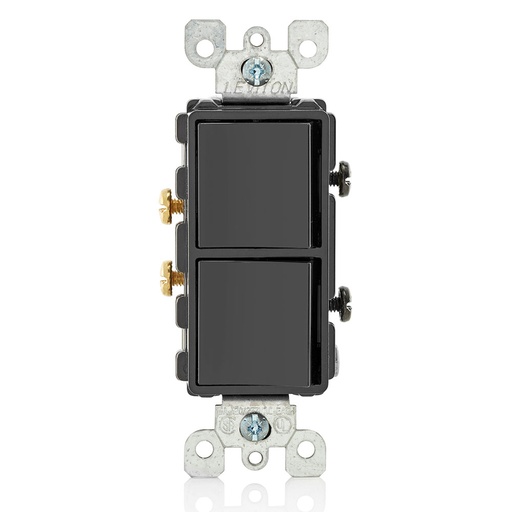 [LEV5634-E] APAGADOR DOBLE DECORA COMERCIAL 1P 15A 125/277V NEGRO 5634-E