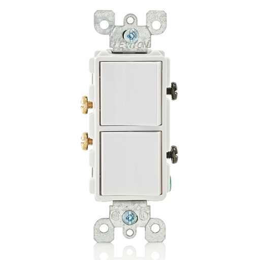 [LEV5643-W] APAGADOR DOBLE DECORA COMERCIAL 3V 15A 125/277V BLANCO 5643-W