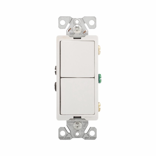 [4507732WB] APAGADOR DOBLE DECORATOR 1P /3V 15A 125/277V BLANCO 7732W-BOX
