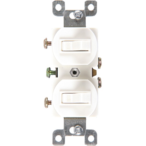 [E023271] APAGADOR DOBLE PALANCA COMERCIAL 1P 15A 125V BLANCO 271-W