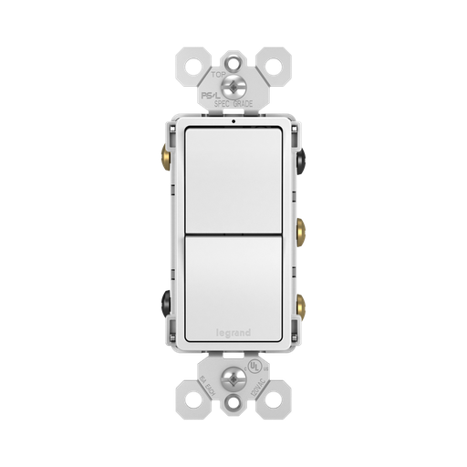 [D0333W] APAGADOR DOBLE RESIDENCIAL 3V 15A 125V BLANCO RADIANT RCD33W