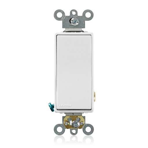 [LEV5621-2W] APAGADOR SENCILLO DECORA COMERCIAL 1P 20A 125/277V BLANCO 5621-2W