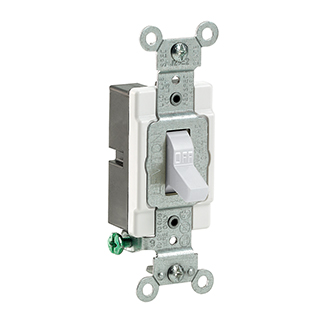 [LEVCS120-2W] APAGADOR SENCILLO PALANCA COMERCIAL 1P 20A 125/277V BLANCO CS120-2W