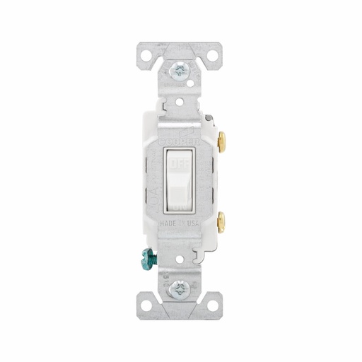 [450120W] APAGADOR SENCILLO PALANCA COMERCIAL 1P 20A 125/277V BLANCO CS120W