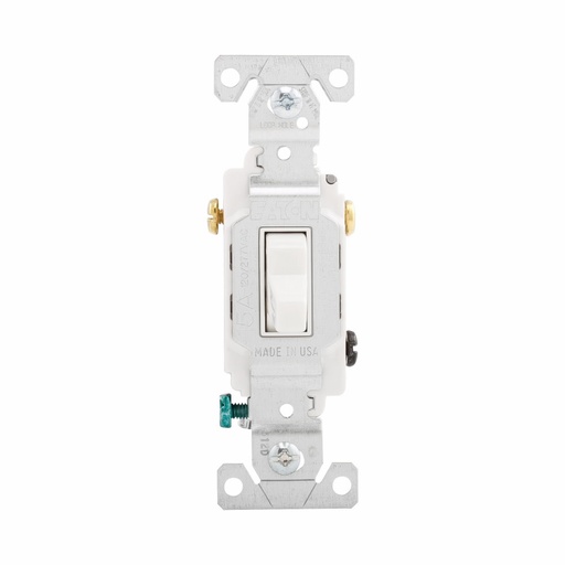 [450CS315W] APAGADOR SENCILLO PALANCA COMERCIAL 3V 15A 125/277V BLANCO CS315W
