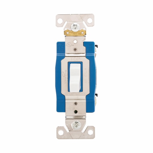 [4501201FW] APAGADOR SENCILLO PALANCA INDUSTRIAL 1P 15A 125/277V BLANCO AH1201FW