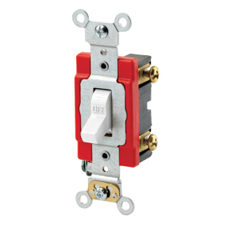 [LEV1221-2W] APAGADOR SENCILLO PALANCA INDUSTRIAL 1P 20A 125/277V BLANCO 1221-2W