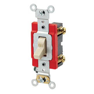 [LEV1221-2I] APAGADOR SENCILLO PALANCA INDUSTRIAL 1P 20A 125/277V MARFIL 1221-2I