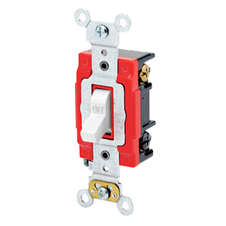 [LEV1223-2W] APAGADOR SENCILLO PALANCA INDUSTRIAL 3V 20A 125/277V BLANCO 1223-2W