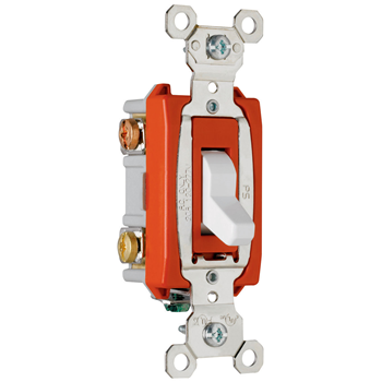 [D0320AC3] APAGADOR SENCILLO PALANCA INDUSTRIAL 3V 20A 125/277V BLANCO PS20AC3W