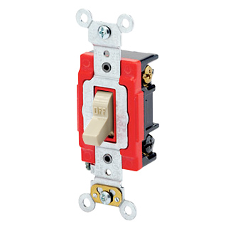 [LEV1223-2I] APAGADOR SENCILLO PALANCA INDUSTRIAL 3V 20A 125/277V MARFIL 1223-2I