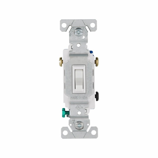 [45003-7W] APAGADOR SENCILLO PALANCA RESIDENCIAL 3V 15A 125V BLANCO 1303-7W