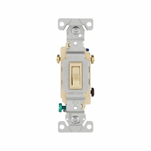 [45003-7V] APAGADOR SENCILLO PALANCA RESIDENCIAL 3V 15A 125V MARFIL 1303-7V