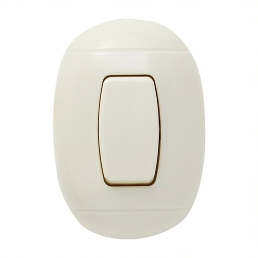 [20952] APAGADOR SENCILLO PARCHE 1P 10A 125V BLANCO OVAL P52