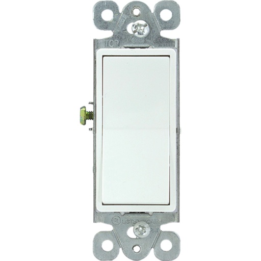 [E0965011] APAGADOR SENCILLO RESIDENCIAL DECOR  1P 15A 125/277V BLANCO 6501-W