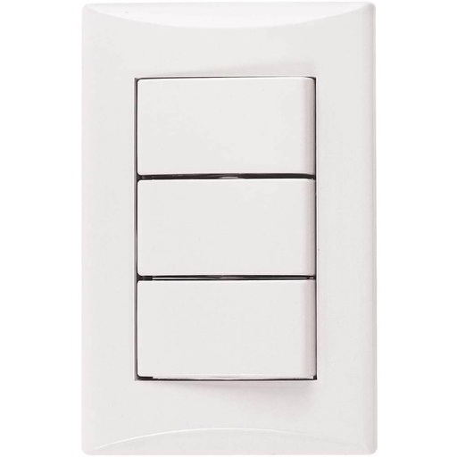 [E041005] APAGADOR TRIPLE 1P 15A 125V BLANCO PLATA 1005-W
