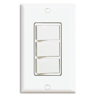 [LEV1755-2W] APAGADOR TRIPLE DECORA RESIDENCIAL 1P 15A 125V BLANCO 1755-2W