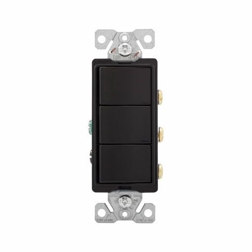 [4507729BK] APAGADOR TRIPLE DECORATOR COMERCIAL 1P 15A 125/277V NEGRO 7729BK-BOX