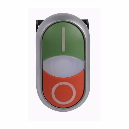 [4862210] BOTÓN DOBLE, VERDE Y ROJO (I - O), SIN CONTACTOS, M22-DDL-GR-X1-X0