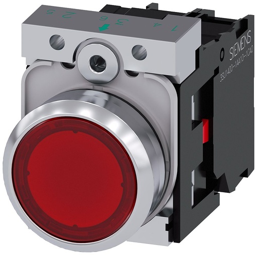 [51720AB201CA0] BOTON RASANTE 22MM METAL LED ROJO 24V AC/DC 1NC 3SU11520AB201CA0