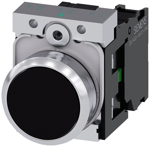 [517AB101BA0] BOTON RASANTE 22MM METAL NEGRO 1NA 3SU11500AB101BA0