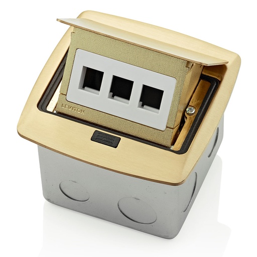 [LEVPFQP3-0BR] CAJA PISO POP-UP INSERTO DECORA 3 QUICKPORT LATON PFQP3-BR
