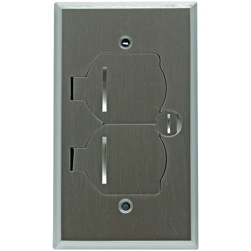 [E095798] CAJA PISO TOMA 2P 3H 20A 125V NEMA 5-20R BISAGRA PLATEADA 5798FBA-P
