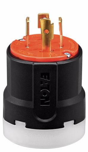 [450CL1420P] ENCHUFE MEDIA VUELTA 3P 4H 20A 125/250V NEMA L14-20P NARANJA AHCL1420P