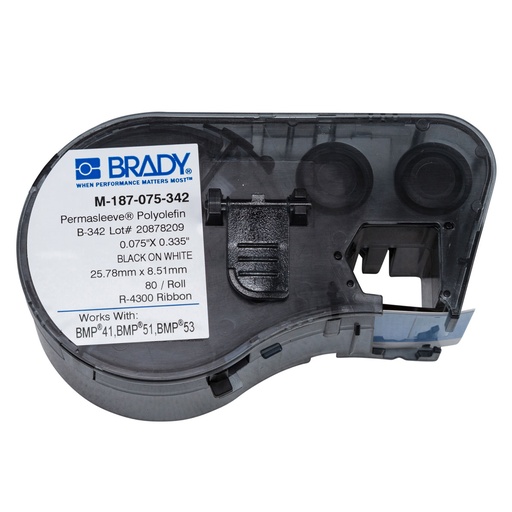 [BW1M187075] ETIQUETA TERMOCONTRACTIL P/BMP41 0.187IN X 0.75 IN 80UDS M-187-075-342